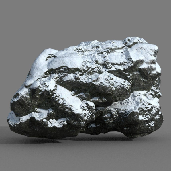 Low poly Snow Rock B-190426