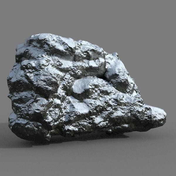 Low poly Snow Rock B-190426