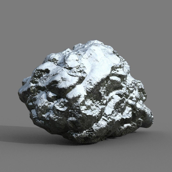 Low poly Snow Rock B-190426