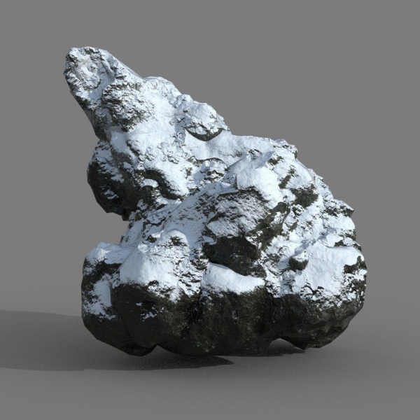 Low poly Snow Rock B-190426
