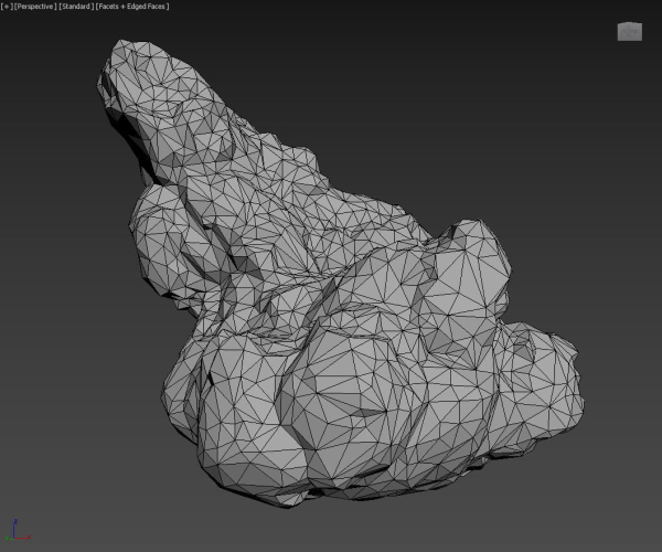 Low poly Snow Rock B-190426