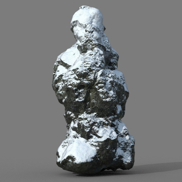 Low poly Snow Rock B-190426