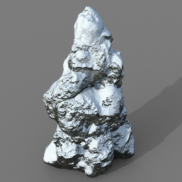 Low poly Snow Rock B-190426