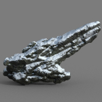 Low poly Snow Rock B-190426
