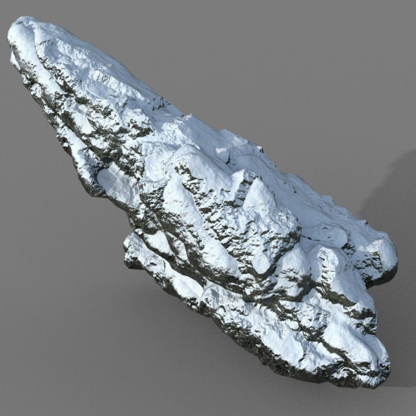 Low poly Snow Rock B-190426