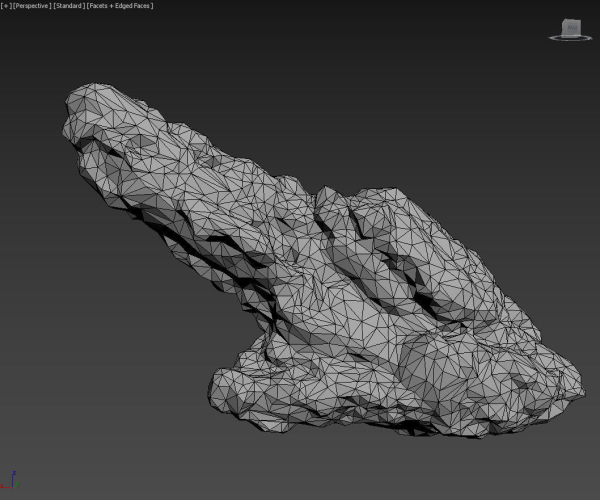 Low poly Snow Rock B-190426