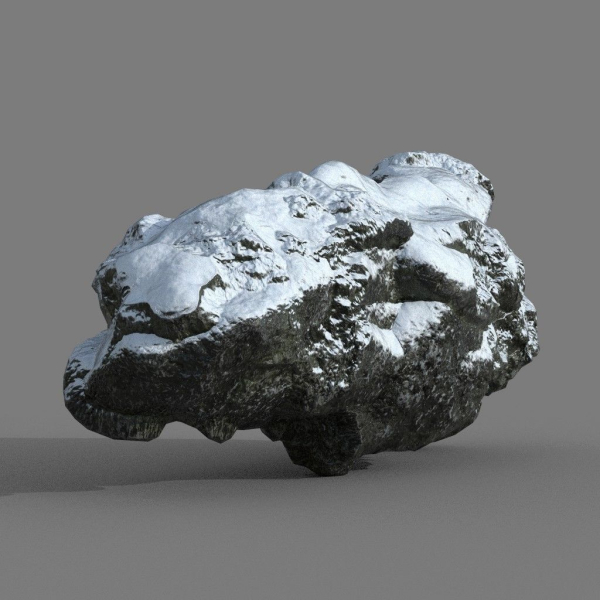 Low poly Snow Rock B-190426