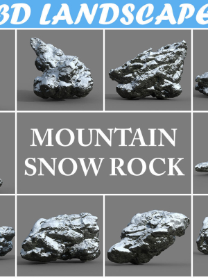Low poly Snow Rock B-190426