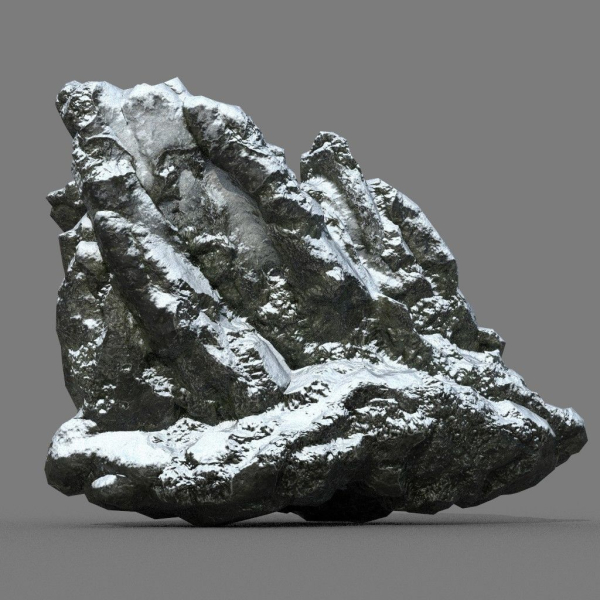 Low poly Snow Rock B-190426