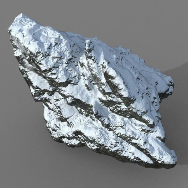 Low poly Snow Rock B-190426