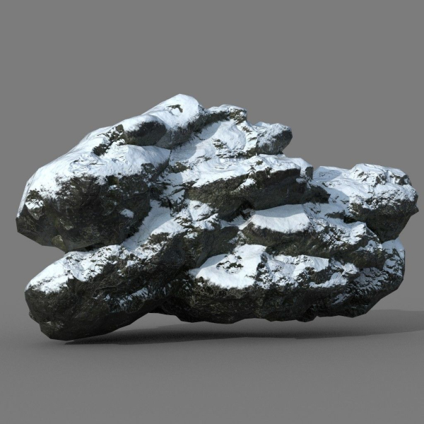 Low poly Snow Rock B-190426