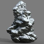 Low poly Snow Rock B-190426