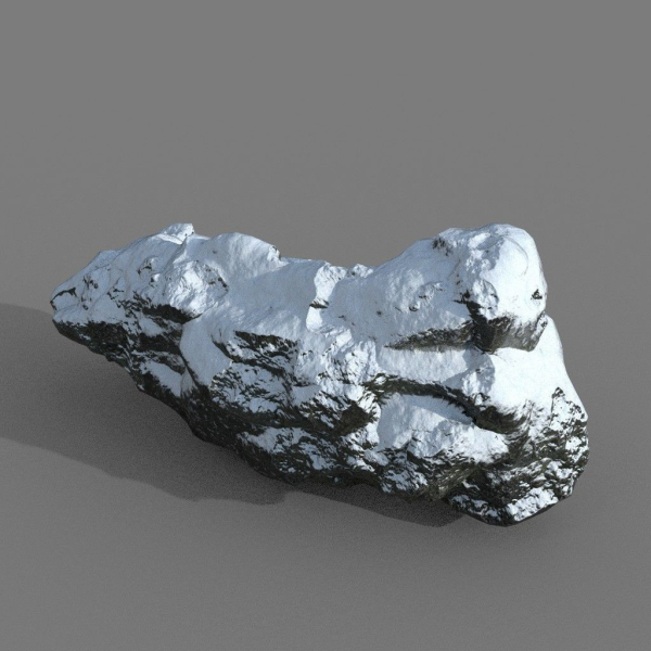 Low poly Snow Rock B-190426