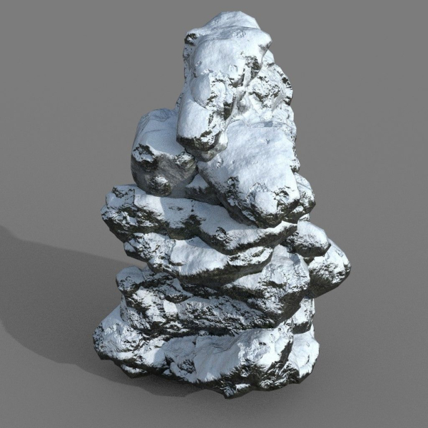 Low poly Snow Rock B-190426