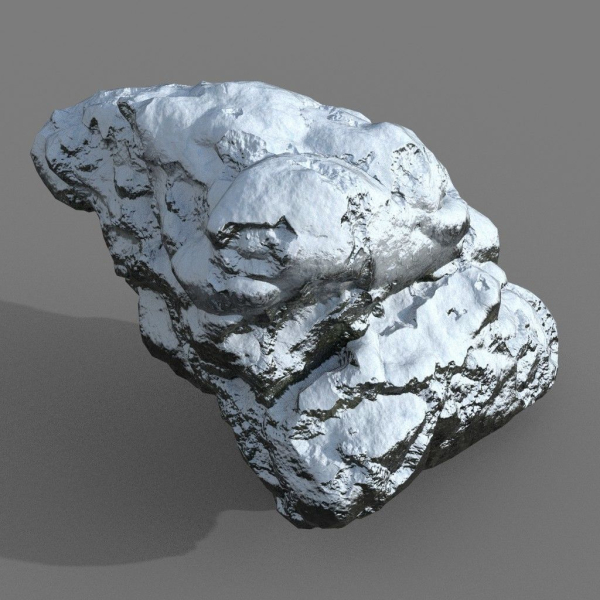 Low poly Snow Rock B-190426