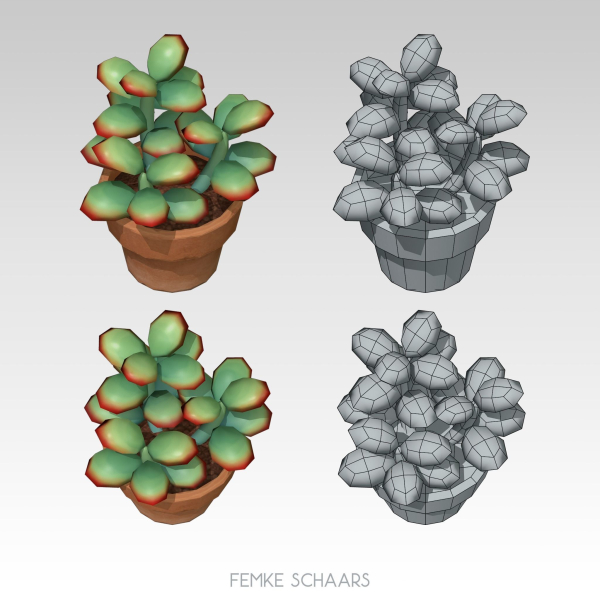 Low-Poly Stylized Flower Pot Plants Pack