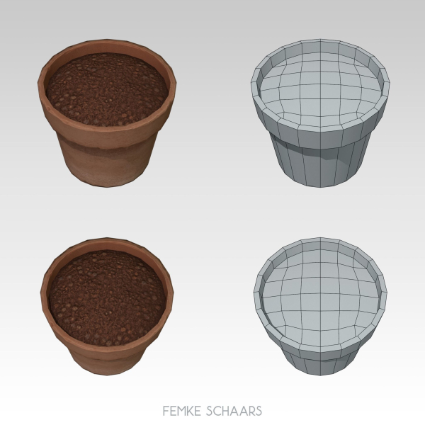 Low-Poly Stylized Flower Pot Plants Pack