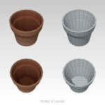 Low-Poly Stylized Flower Pot Plants Pack