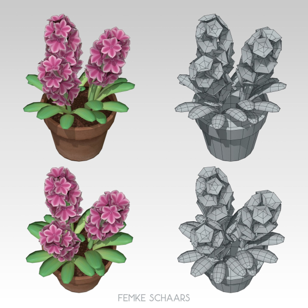 Low-Poly Stylized Flower Pot Plants Pack