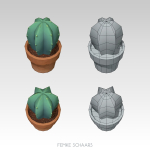 Low-Poly Stylized Flower Pot Plants Pack