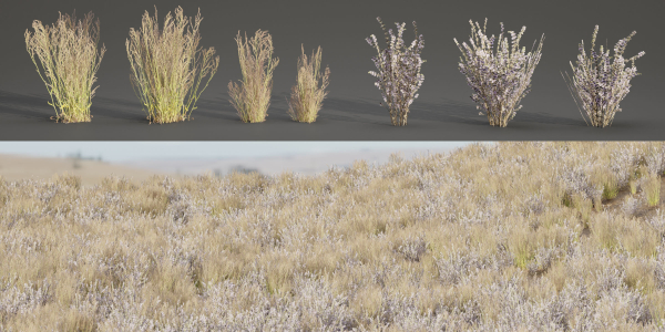 Low poly wild grass collection vol 201-Blender