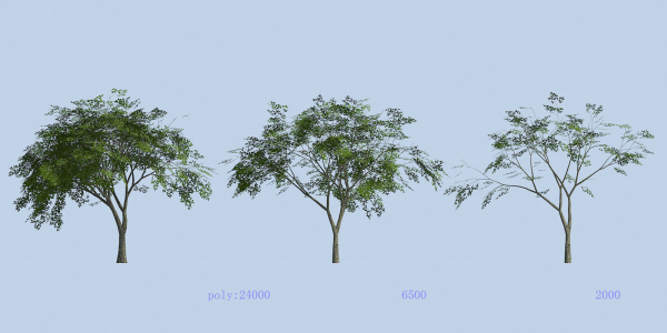 Lowpoly 3Dmodel tree VR AR game 3LOD number66
