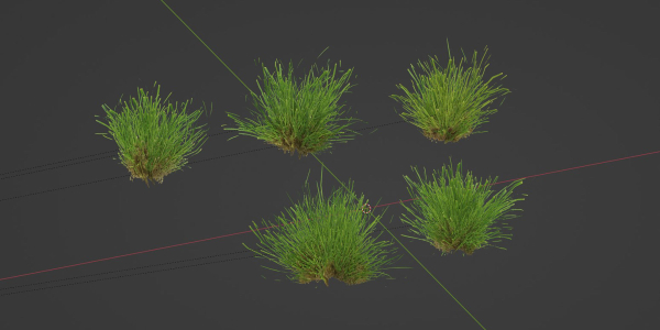Lowpoly Grass collection vol 174-Blender