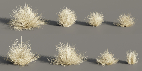 Lowpoly wild dry grass collection vol 160-Blender