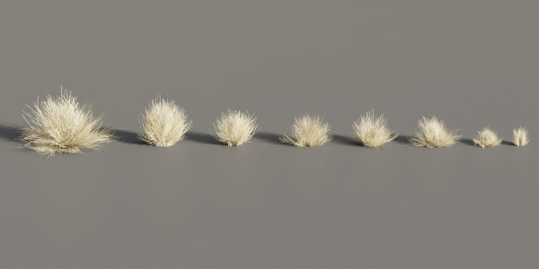 Lowpoly wild dry grass collection vol 160-Blender