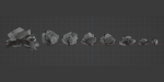Lowpoly wild dry grass collection vol 160-Blender
