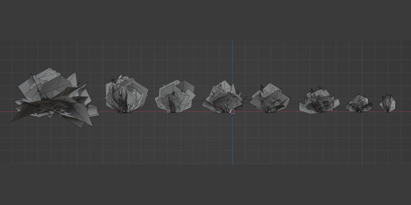 Lowpoly wild dry grass collection vol 160-Blender