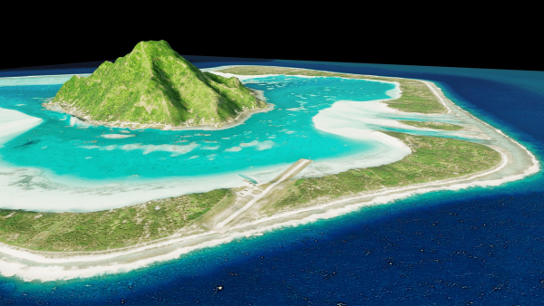 maupiti island 3d model terrain