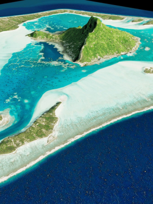maupiti island 3d model terrain