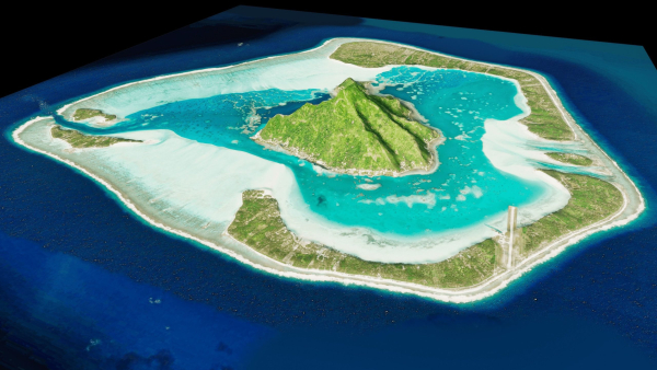 maupiti island 3d model terrain