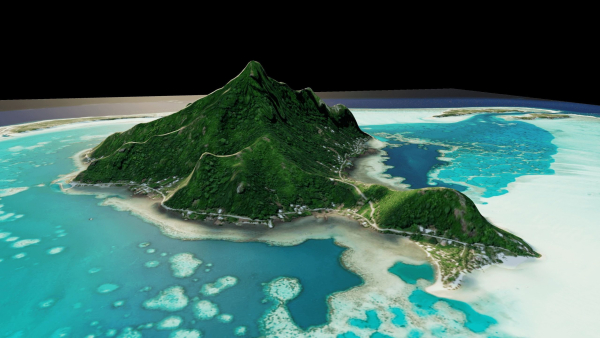 maupiti island 3d model terrain