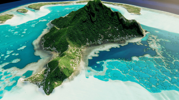 maupiti island 3d model terrain