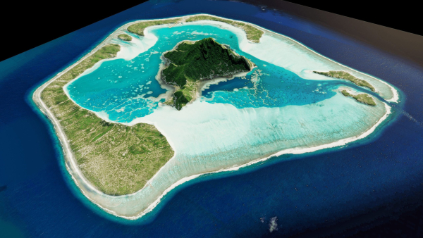 maupiti island 3d model terrain