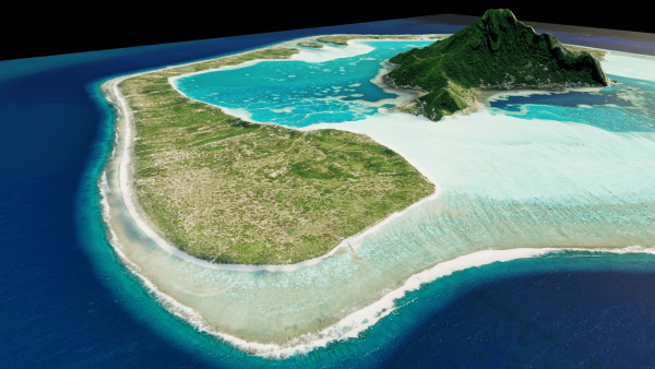 maupiti island 3d model terrain