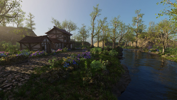 Medieval Bridge Scene