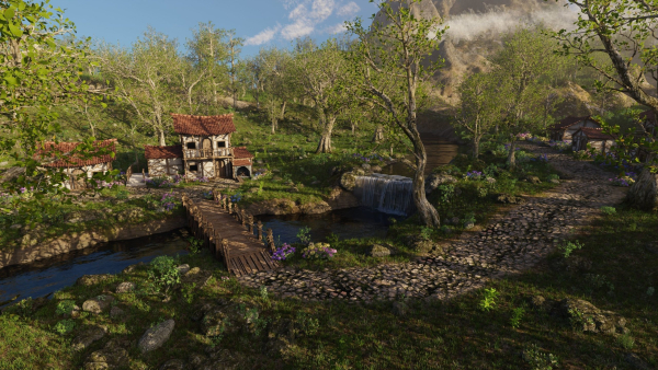Medieval Bridge Scene