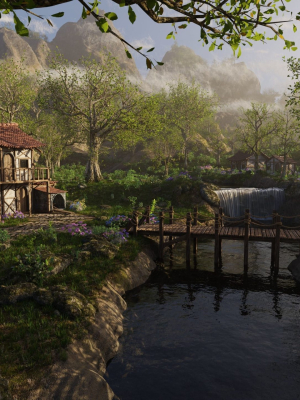 Medieval Bridge Scene