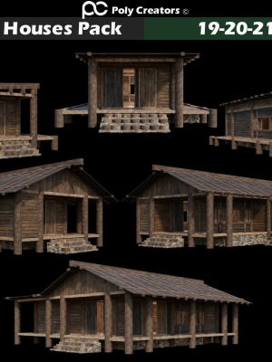 Medieval Houses Pack 19-20-21-22-23-24 - 4K Textures Game Ready