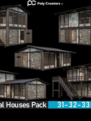 Medieval Houses Pack 31-32-33-34-35 - 4K Textures Game Ready