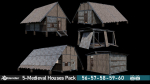 Medieval Houses Pack 56-57-58-59-60 - 4K Textures Game Ready