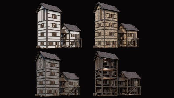 Medieval Village Pack 3 - 4 Assets - 4K Textures Game Ready