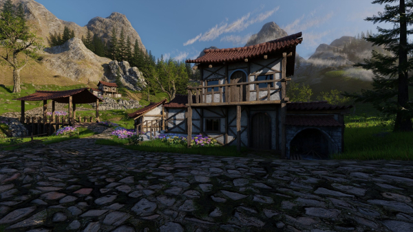 Medieval Village Scene