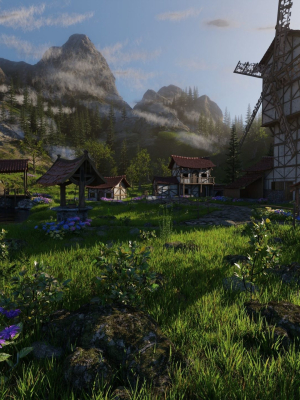 Medieval Village Scene