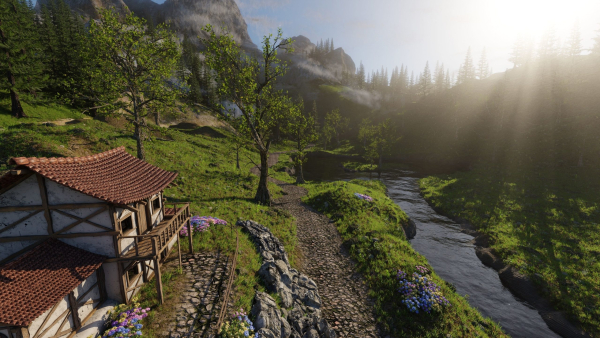 Medieval Village Scene