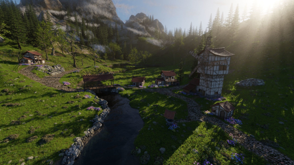 Medieval Village Scene