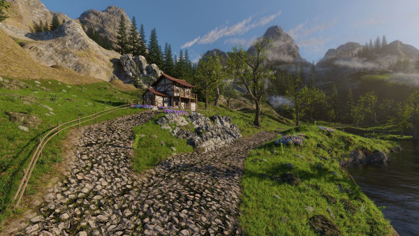 Medieval Village Scene